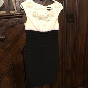 Black/white cocktail dress.